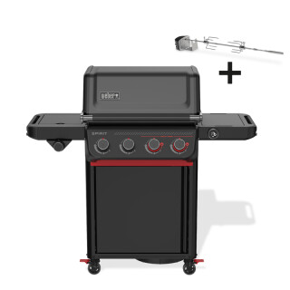 Weber Spirit EP-435R Stealth Gasgrill schwarz inkl. Drehspieß Digitales Thermometer