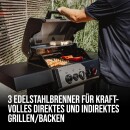 Gasgrill Enders Hyde 3 SIKR Turbo 800 °C Zone, Infrarot Backburner und Seitenkocher