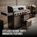 Gasgrill Enders Hyde 6 SIKR Turbo II 800 °C Zone, Infrarot Backburner und Seitenkocher