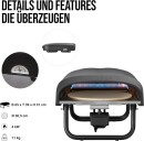Pizzaofen Enders Paco Rotate mit rotierenden Pizzastein, Edelstahlbrenner, Grillfläche 30,5 cm, schwarz