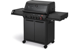 Gasgrill Enders Monroe Pro 4 SIKR Turbo Shadow inkl. Seargrate, Backburner und Seitenkocher